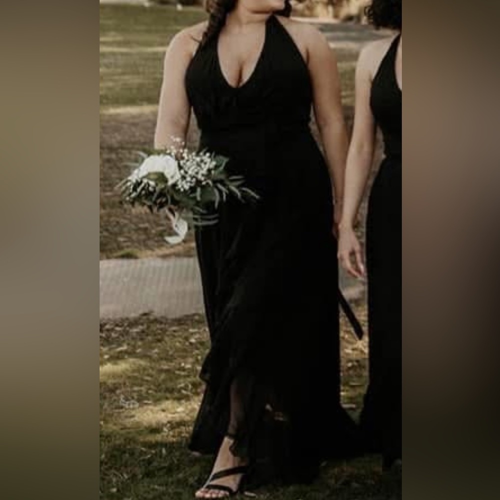 Black Halter Wrap Dress for Women